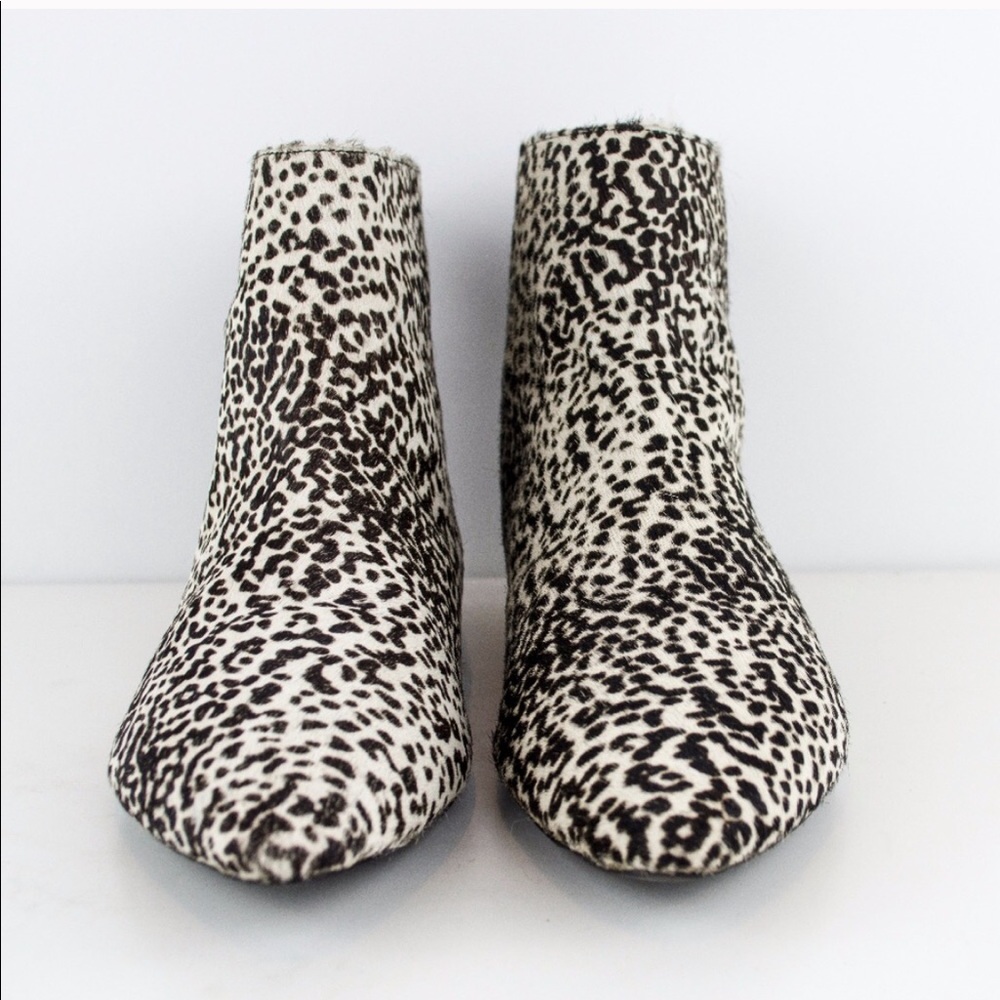 Zara Pointy Toe Animal Print Ankle Booties